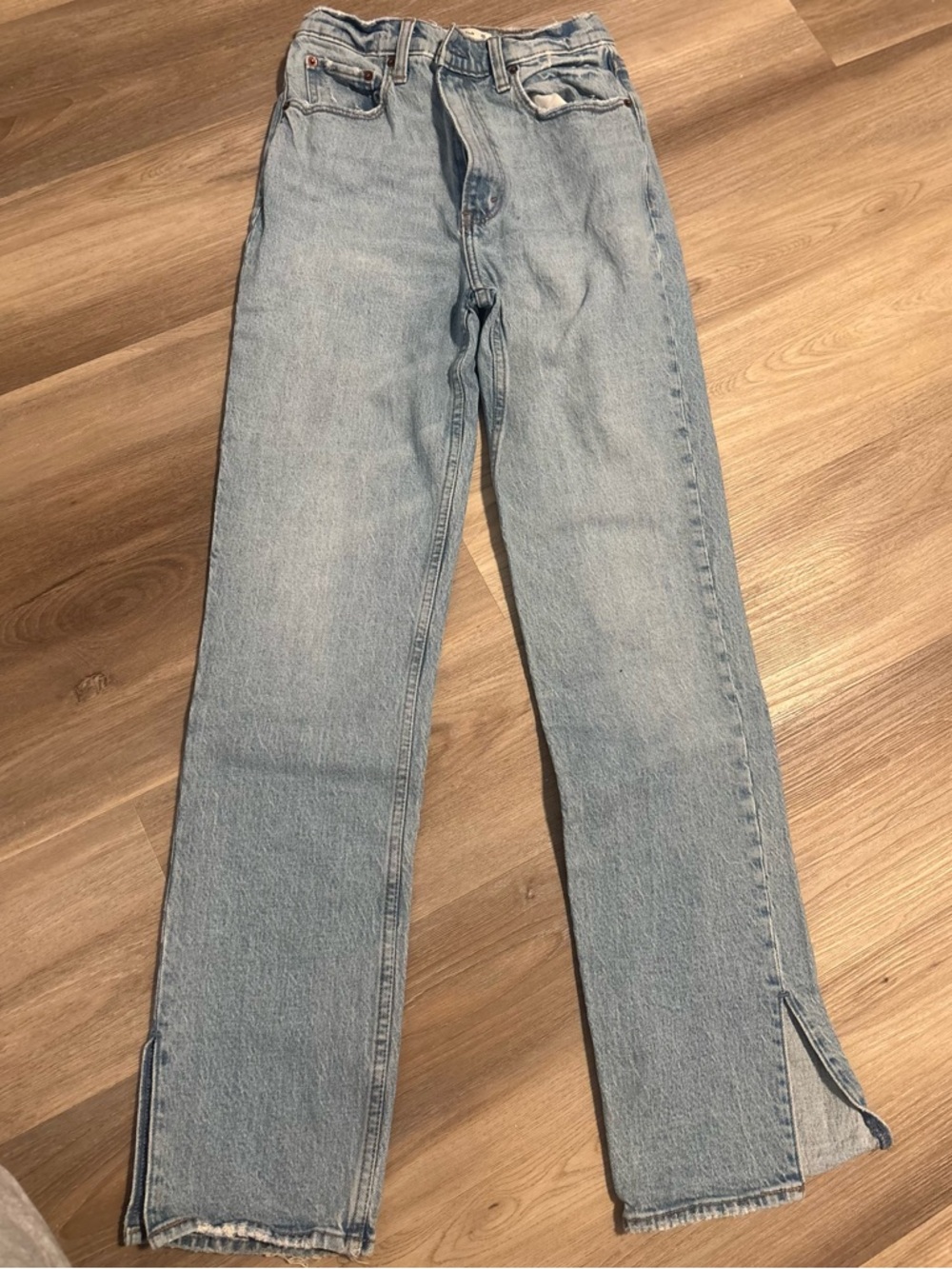 Abercrombie & Fitch Light Blue High-Rise Straight Jeans
